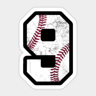 9th Birthday Baseball Boys Kids Nine Sticker